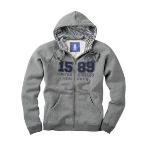 Chaps Hofbräu München Men's Hooded Sweatshirt 1589 Grey Size L